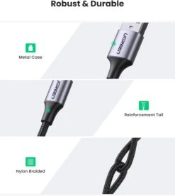 Câble USB Type C Ugreen 3A -Monde Electronique Cable USB Type C Ugreen 3A caracteristiques