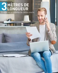 Très Grand Câble USB-C De 3 Mètres -Monde Electronique Cable USB Type C de 3 metres longueur grande