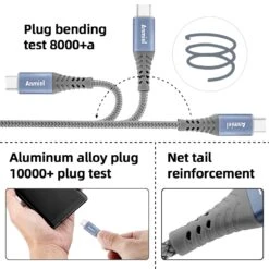 Câble USB Type-C De 5 Mètres 11 Câble USB Type-C De 5 Mètres -Monde Electronique Cable USB Type C de 5 metres se plie