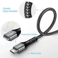 Câble USB Type-C De 50 Centimètres -Monde Electronique Cable USB Type C de 50 centimetres double nylon tresse