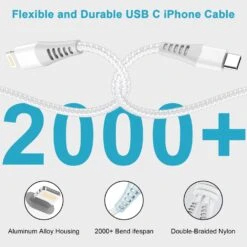Câble USB Type C Vers Lightning 2m -Monde Electronique Cable USB Type C vers Lightning 2m 2000