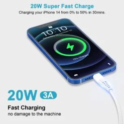 Câble USB Type C Vers Lightning 2m -Monde Electronique Cable USB Type C vers Lightning 2m 20W