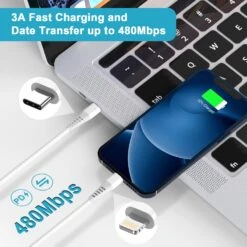 Câble USB Type C Vers Lightning 2m -Monde Electronique Cable USB Type C vers Lightning 2m iphone