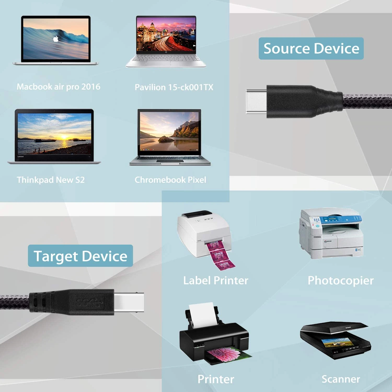 Cable USB Type-C Vers Type-B 9 Cable USB Type-C Vers Type-B – Image 7