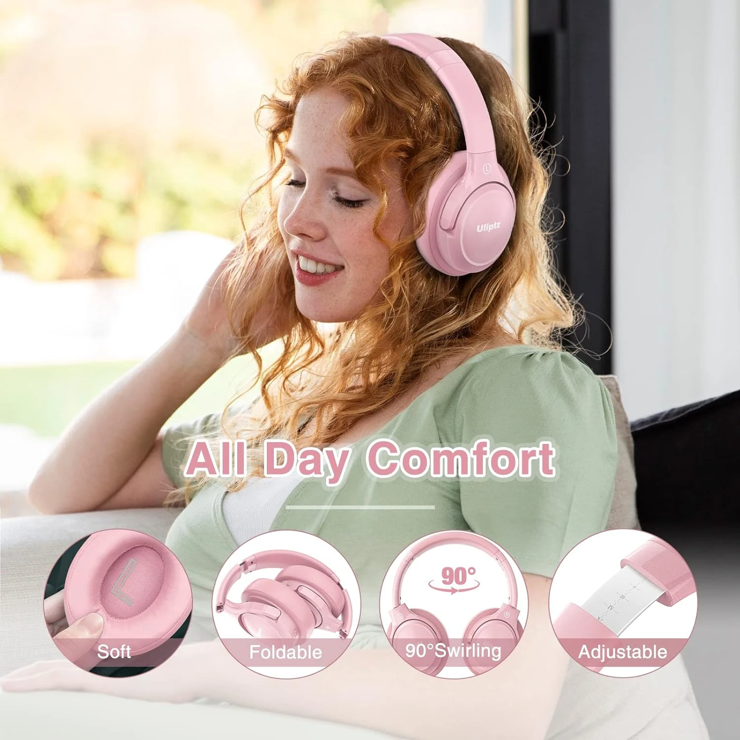 Casque Sans Fil Rose 6 Casque Sans Fil Rose – Image 4