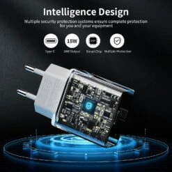 Chargeur Mural 18 Watts USB-C 12 Chargeur Mural 18 Watts USB-C -Monde Electronique Chargeur 18W USB C design