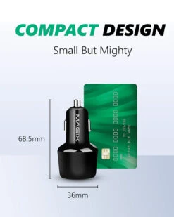 Chargeur Allume Cigare 36W -Monde Electronique Chargeur Allume Cigare 40W RavPower design compact