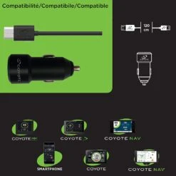 Chargeur Allume Cigare COYOTE 8 Chargeur Allume Cigare COYOTE -Monde Electronique Chargeur Allume Cigare COYOTE 2 USB cable inclus