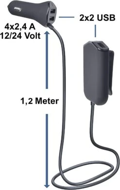 Chargeur Allume Cigare Girafus 24V -Monde Electronique Chargeur Allume Cigare Girafus 24V Double USB