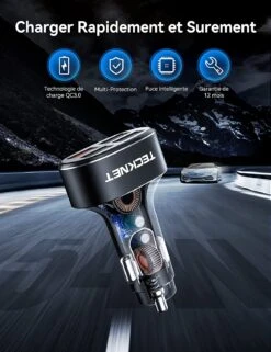 Chargeur Allume Cigare TECKNE 4 Ports USB 9 Chargeur Allume Cigare TECKNE 4 Ports USB -Monde Electronique Chargeur Allume Cigare TECKNE 4 ports USB securise