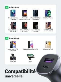 Chargeur Allume Cigare Ugreen 30W 9 Chargeur Allume Cigare Ugreen 30W -Monde Electronique Chargeur Allume Cigare Ugreen 30W compatibilite universelle