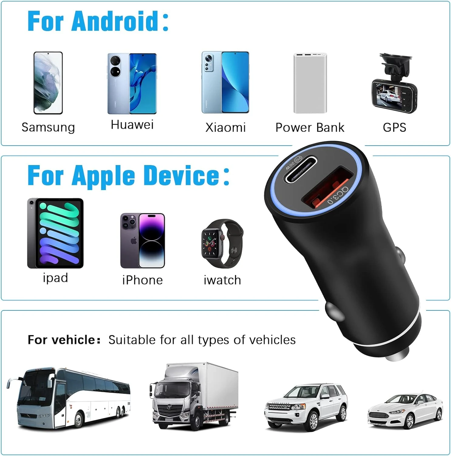 Chargeur Allume Cigare Voiture QC & PD 7 Chargeur Allume Cigare Voiture QC & PD – Image 5