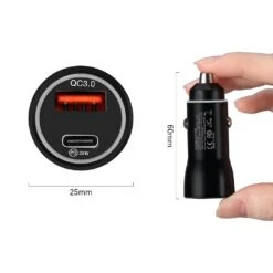 Chargeur Allume Cigare Voiture QC & PD 15 Chargeur Allume Cigare Voiture QC & PD -Monde Electronique Chargeur Allume Cigare Voiture QC PD dimensions