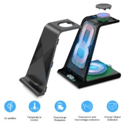 Station De Charge Sans Fil 7 Station De Charge Sans Fil -Monde Electronique Chargeur Aukvite Induction 15 watts 3 en 1