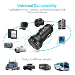 Chargeur Beikell Allume Cigare Double USB 9 Chargeur Beikell Allume Cigare Double USB -Monde Electronique Chargeur Beikell Allume Cigare Double USB compatibilite universelle