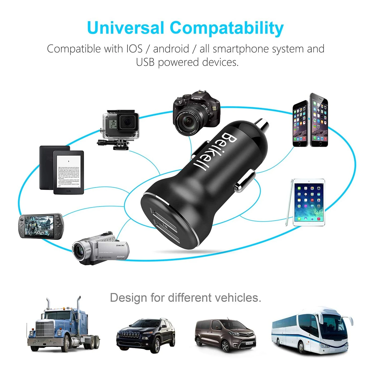 Chargeur Beikell Allume Cigare Double USB 6 Chargeur Beikell Allume Cigare Double USB – Image 4