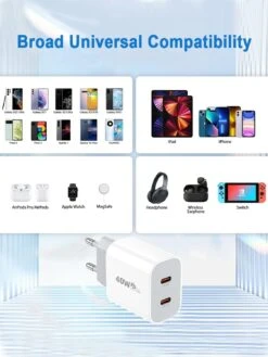 Chargeur Double USB-C 12 Chargeur Double USB-C -Monde Electronique Chargeur Double USB C compatibilite