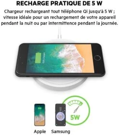 Chargeur Induction Samsung Et IPhone -Monde Electronique Chargeur Induction 5W Belkin vitesse de charge