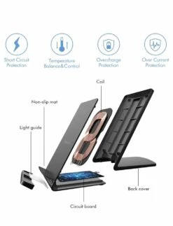 Support Chargeur Pour Téléphone Portable 9 Support Chargeur Pour Téléphone Portable -Monde Electronique Chargeur Induction Hevanto 10W protection