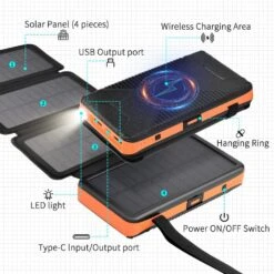 Chargeur Mobile Solaire De 26800 MAh -Monde Electronique Chargeur Mobile Solaire de 26800mAh 4 pieces