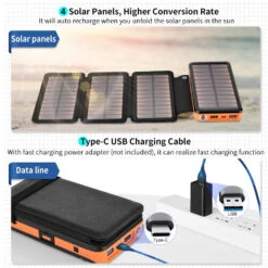 Chargeur Mobile Solaire De 26800 MAh -Monde Electronique Chargeur Mobile Solaire de 26800mAh charge rayon de soleil