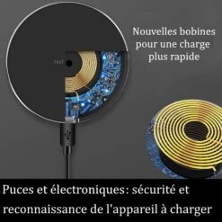 Chargeur à Induction Charge Rapide -Monde Electronique Chargeur Objetech a induction 10W bobine de charge rapide