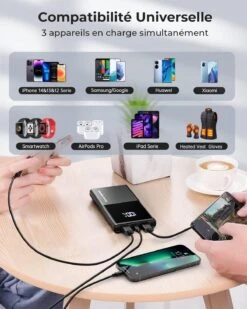 Chargeur Portable Ultra Mince -Monde Electronique Chargeur Portable avec Port USB compatibilite universelle