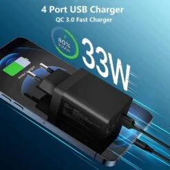 Chargeur Secteur 4 Ports USB -Monde Electronique Chargeur Rapide ANNCAY 4 Ports USB 33 watts