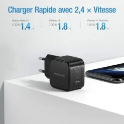 Chargeur Rapide Compact -Monde Electronique Chargeur Rapide PowerAdd 30W 2.4 fois plus vite