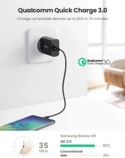 Chargeur Rapide Qc 3.0 -Monde Electronique Chargeur Rapide Qc 3.0 Ugreen charge rapide