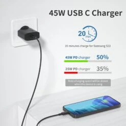 Chargeur USB-C Ultra Rapide Pour Smartphones -Monde Electronique Chargeur Rapide Samsung S21 usb c