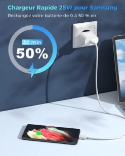 Chargeur Samsung A13 USB-C -Monde Electronique Chargeur Samsung A13 USB C rapide