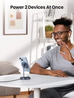 Chargeur à Induction 2 En 1 Magnétique -Monde Electronique Chargeur Sans Fil Magnetique iPhone reglable