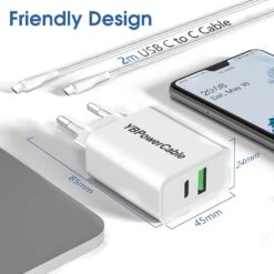 Adaptateur Secteur Câble USB C -Monde Electronique Chargeur Secteur YBPowerCable USB C Rapide design