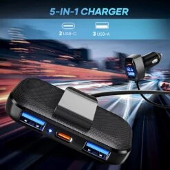 Chargeur Smartphone Allume Cigare LENCENT -Monde Electronique Chargeur Smartphone Allume Cigare LENCENT 2 USB C 3 USB A