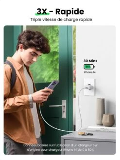 Chargeur Smartphone USB-C -Monde Electronique Chargeur Smartphone Usb C fast charging