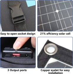 Chargeur Solaire Puissance 60 Watts Maximale 15 Chargeur Solaire Puissance 60 Watts Maximale -Monde Electronique Chargeur Solaire 60W iphone samsung