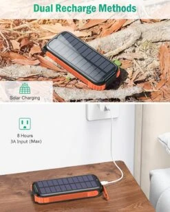 Chargeur Batterie Panneau Solaire -Monde Electronique Chargeur Solaire ADDTOP deux methodes de charge