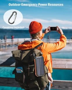 Chargeur Batterie Panneau Solaire -Monde Electronique Chargeur Solaire ADDTOP utilisation exterieure durgence