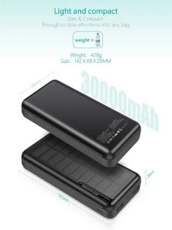 Chargeur Solaire Double USB 30000mAh -Monde Electronique Chargeur Solaire Floureon petit et compacte
