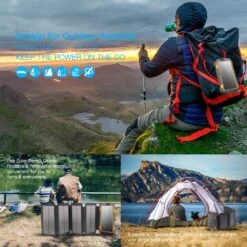 Chargeur Solaire Panneau Batterie -Monde Electronique Chargeur Solaire Rapide avec 5 panneaux camping