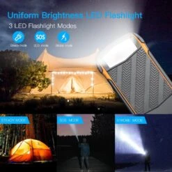 Chargeur Solaire Panneau Batterie -Monde Electronique Chargeur Solaire Rapide avec 5 panneaux lampe de poche