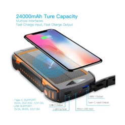 Chargeur Solaire Panneau Batterie -Monde Electronique Chargeur Solaire Rapide avec 5 panneaux sans fil