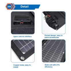 Chargeur Panneaux Solaires Pliable De 28 Watts 14 Chargeur Panneaux Solaires Pliable De 28 Watts -Monde Electronique Chargeur Solaire Ying Guang 28W panneaux