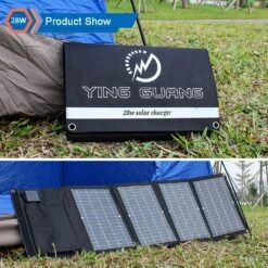 Chargeur Panneaux Solaires Pliable De 28 Watts 13 Chargeur Panneaux Solaires Pliable De 28 Watts -Monde Electronique Chargeur Solaire Ying Guang 28W pliable