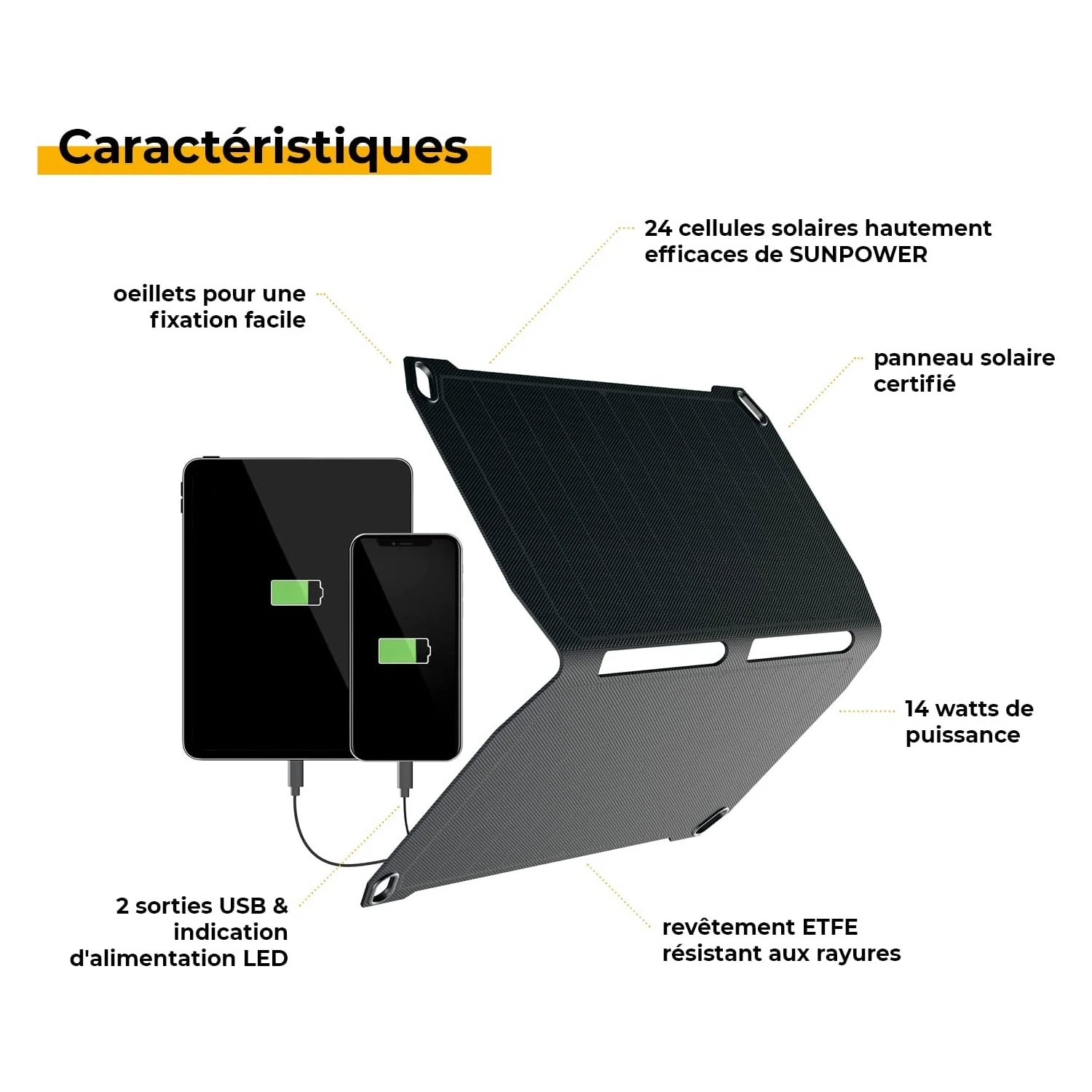 Chargeur Solaire Adapté Aux Smartphones 4 Chargeur Solaire Adapté Aux Smartphones – Image 2