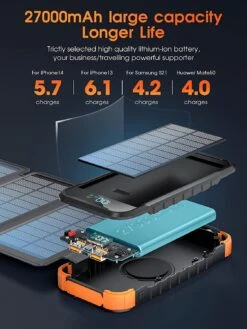 Chargeur Solaire Accumulation 27000mAh 10 Chargeur Solaire Accumulation 27000mAh -Monde Electronique Chargeur Solaire avec Accumulation denergie 27000 mAh