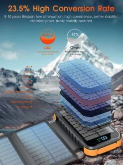 Chargeur Solaire Accumulation 27000mAh 14 Chargeur Solaire Accumulation 27000mAh -Monde Electronique Chargeur Solaire avec Accumulation denergie haute conversion