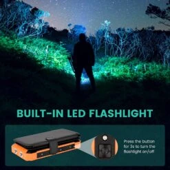 Chargeur Solaire Batterie 32000mAh 16 Chargeur Solaire Batterie 32000mAh -Monde Electronique Chargeur Solaire avec Batterie Integree lampe de poche