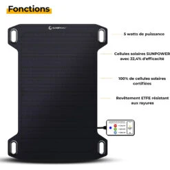 Chargeur Solaire Avec Port USB 11 Chargeur Solaire Avec Port USB -Monde Electronique Chargeur Solaire avec port USB fonctions